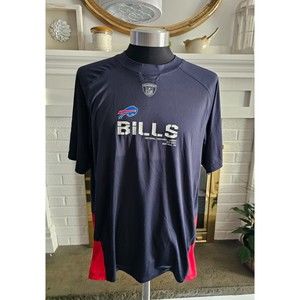 Reebok Mens Buffalo Bills Football Shirt Jersey Blue Red NFL Size Large
